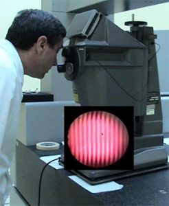 Verifying flatness of optical flats into 50 nanometres, with a Fizeau interferometer.