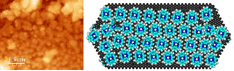 Imagen AFM y modelo teórico de óxido de grafeno como soporte para complejo macrocíclico de Ni.