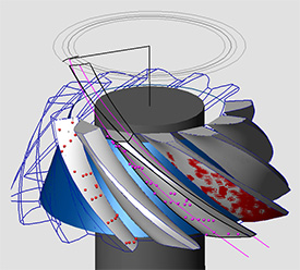 Defining geometric parameters of one hipoidal gear to be measured by a coordinate machine.