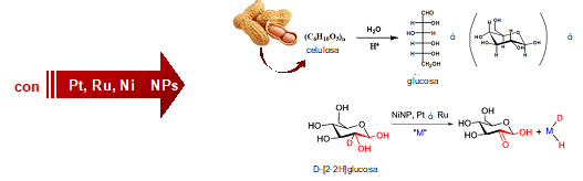 Metallic nano systems to obtain fuels from biomass